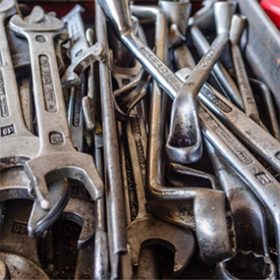 A junk of toolboxes